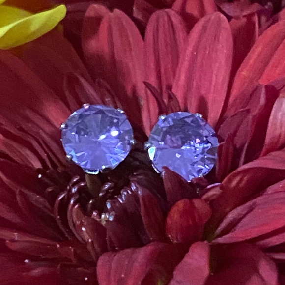 Sterling Silver Birthstone Earrings Alexandrite - Picture 9 of 10